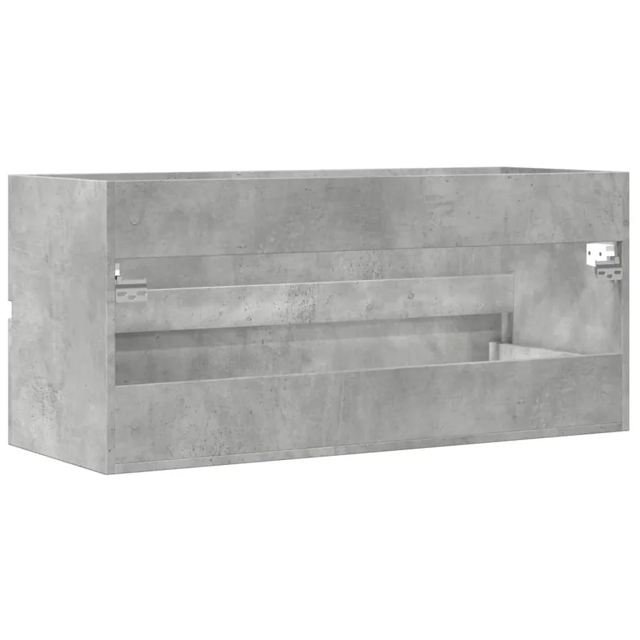 Armoire d'évier Gris béton 100x38,5x45 cm Aggloméré - 6