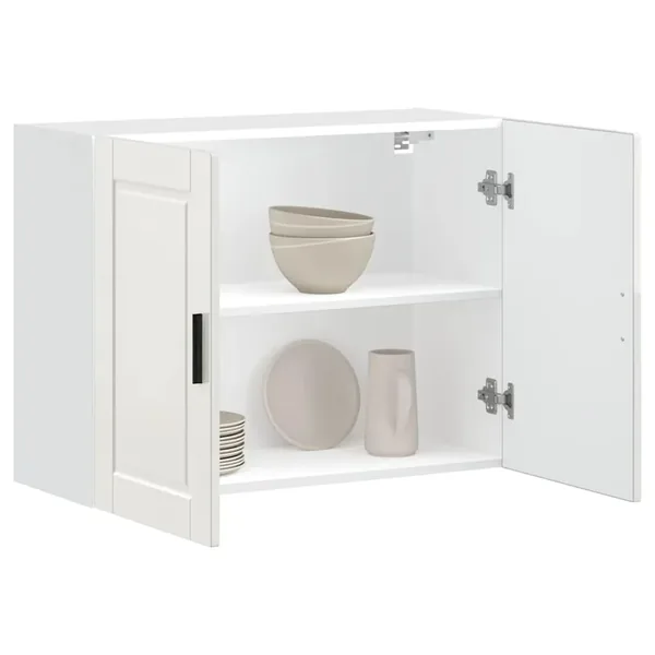 Armoire murale de cuisine Porto blanc brillant bois ingénierie