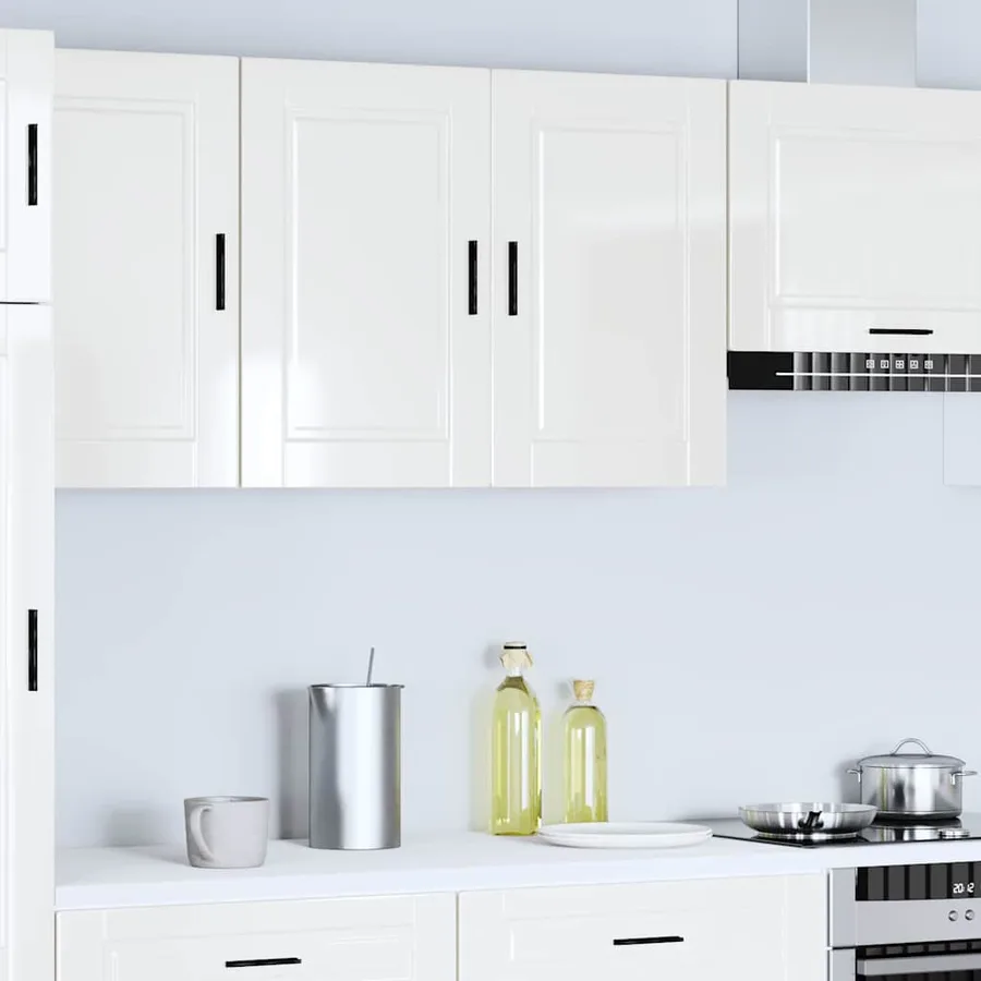 Armoire murale de cuisine Porto blanc brillant bois ingénierie - 3