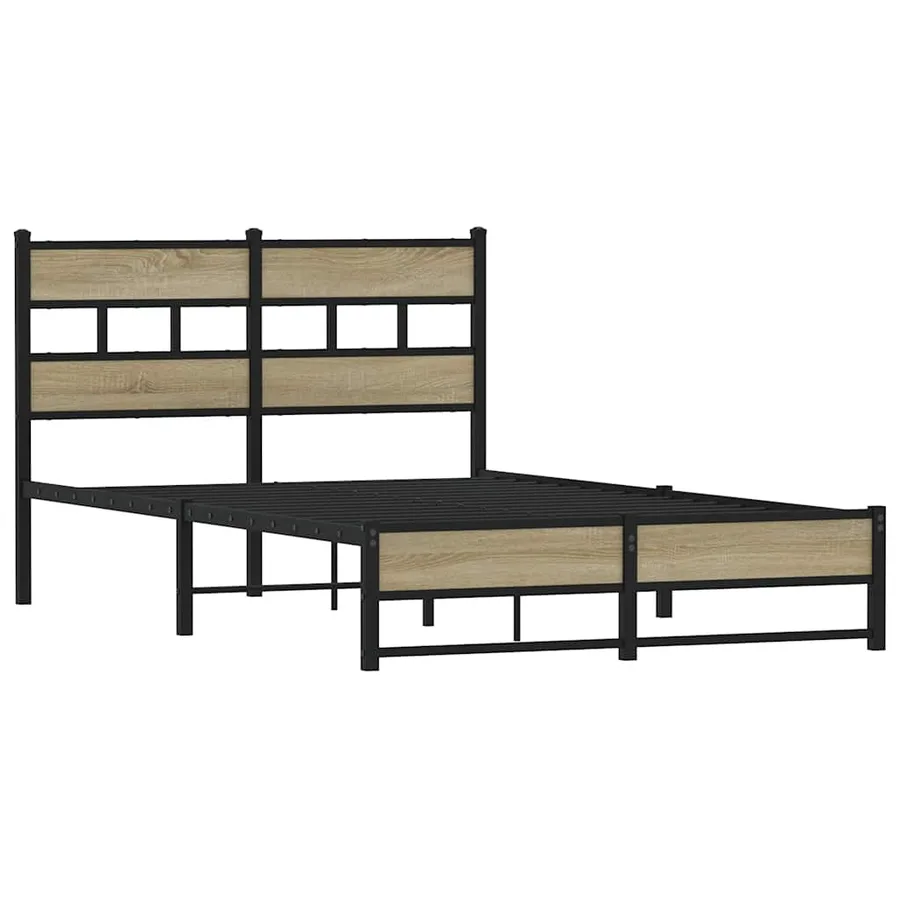 Cadre de lit en métal sans matelas chêne sonoma 120x200 cm - 3