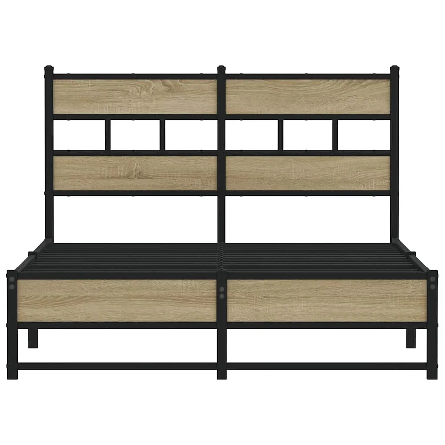 Cadre de lit en métal sans matelas chêne sonoma 120x200 cm - 4