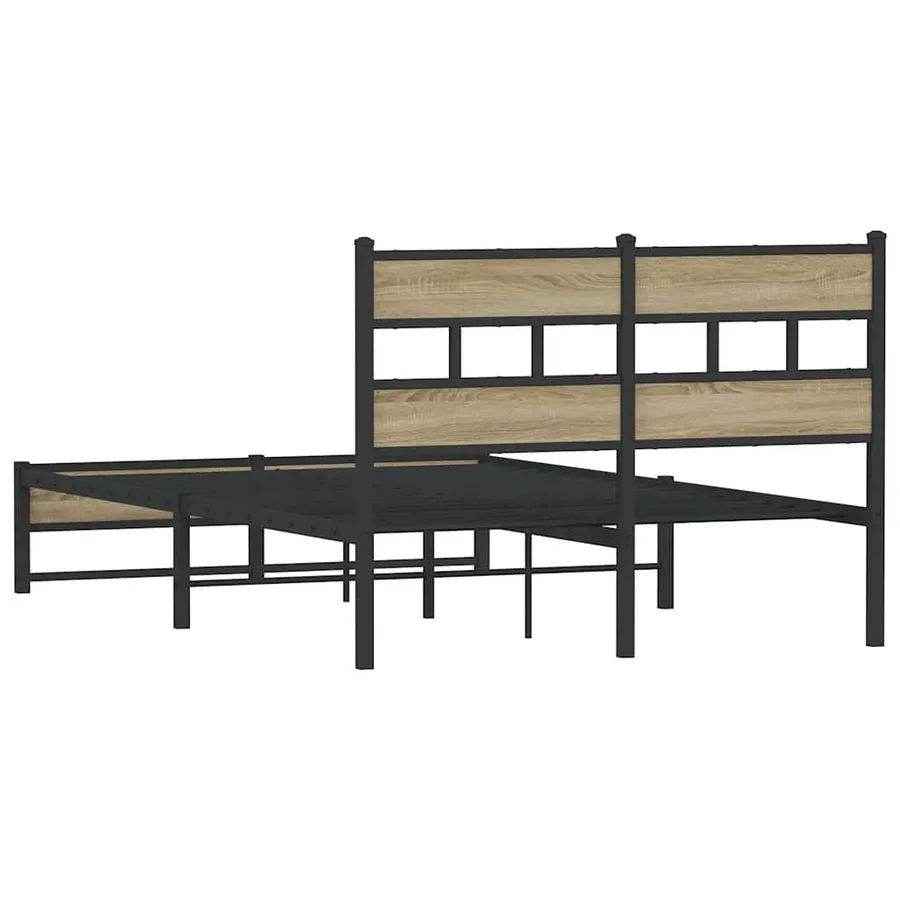 Cadre de lit en métal sans matelas chêne sonoma 120x200 cm - 6