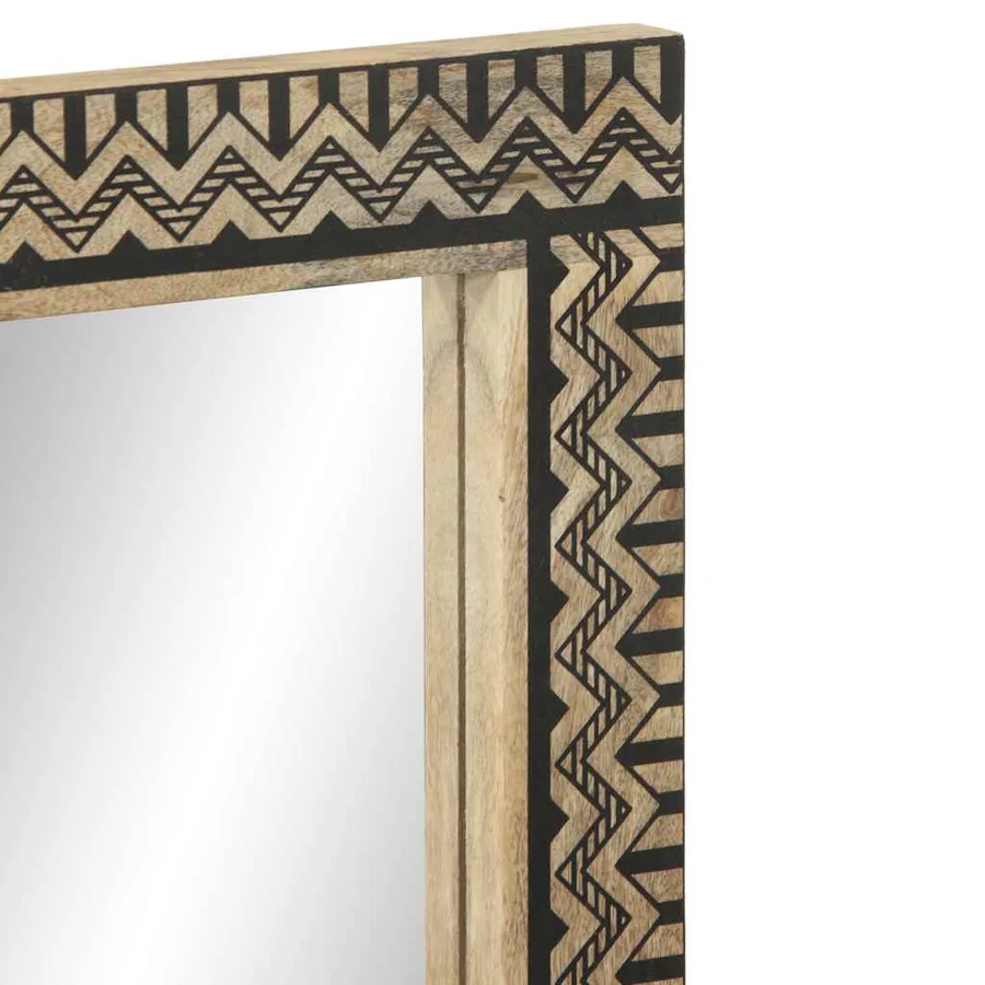Miroir de bain 50x70 cm bois de manguier massif et verre - 5