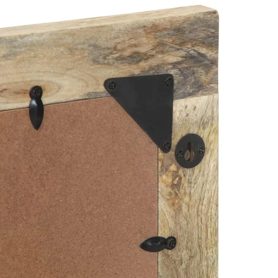 Miroir de bain 50x70 cm bois de manguier massif et verre - 8