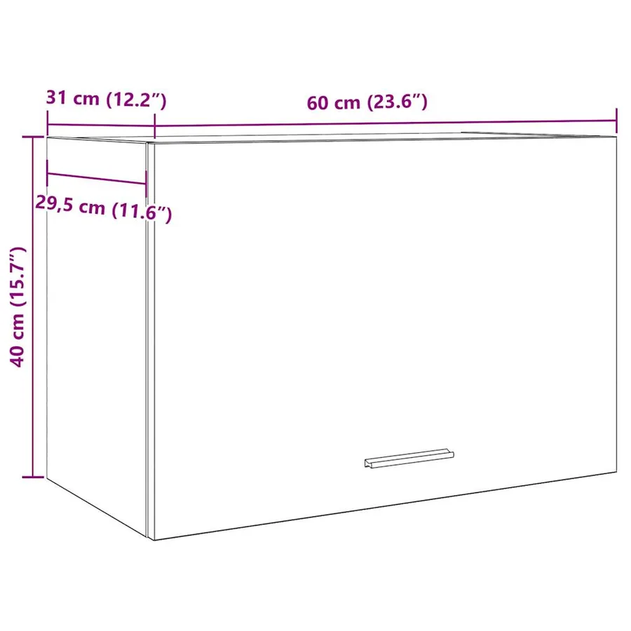Armoire suspendue "Lyon" Gris béton 60 x 31 x 40 cm Bois d'ingénierie - 10