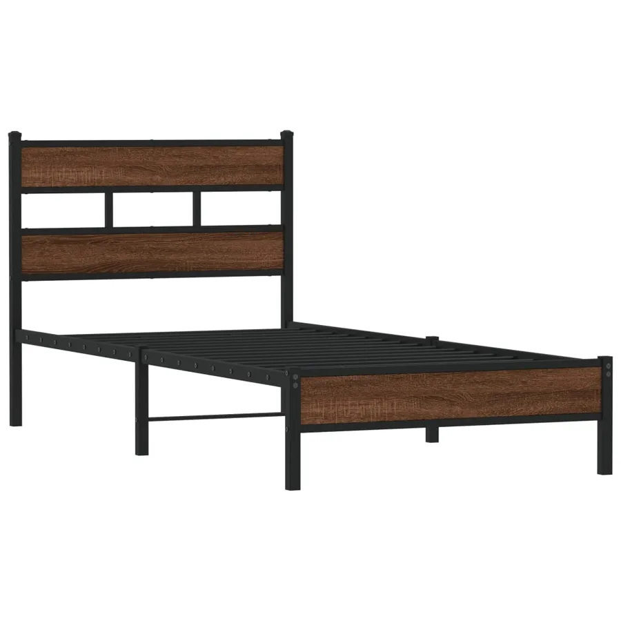 Cadre de lit sans matelas chêne marron 100x190 cm - 3