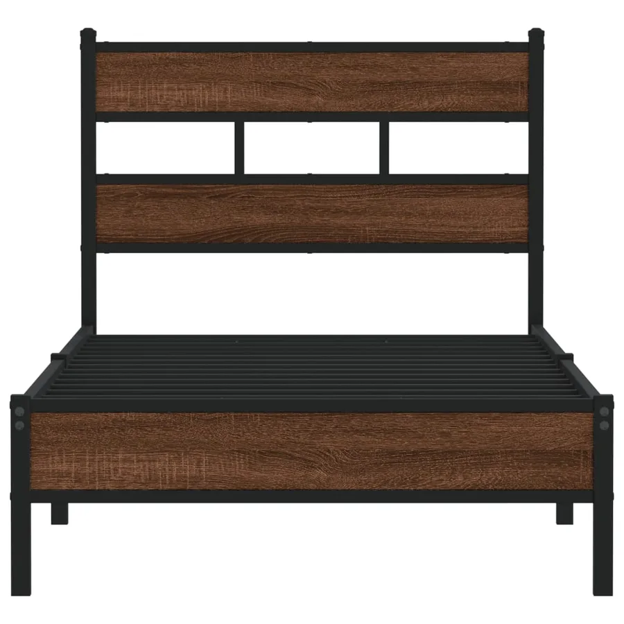 Cadre de lit sans matelas chêne marron 100x190 cm - 4