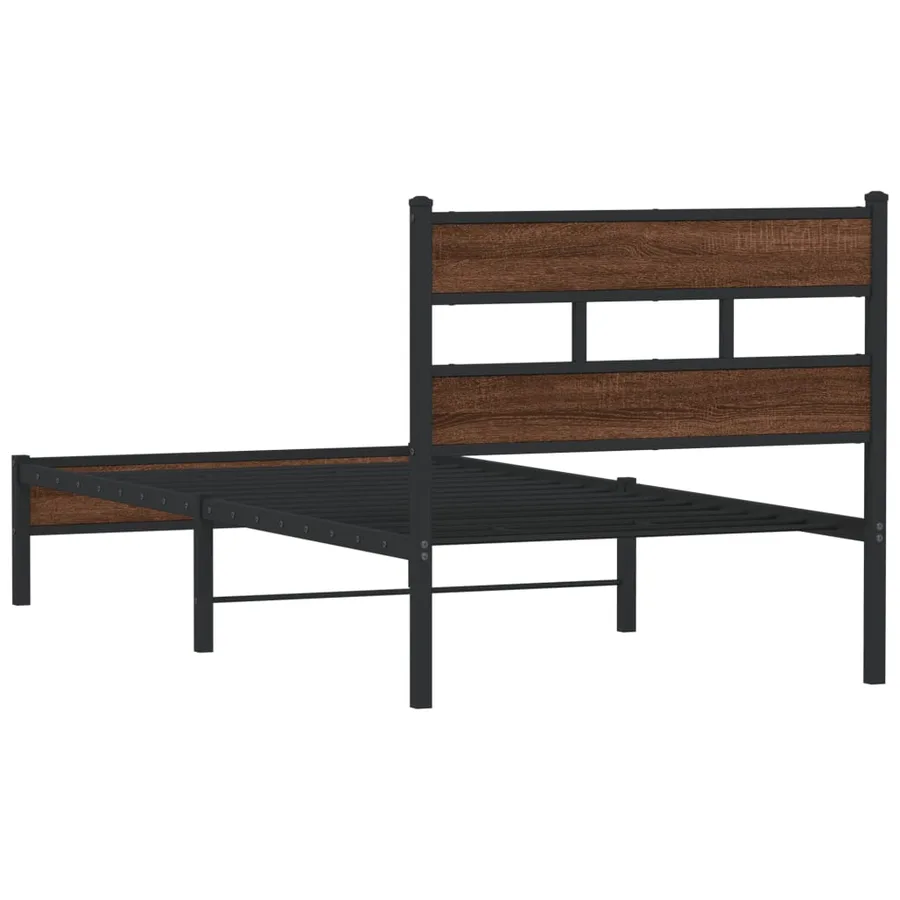 Cadre de lit sans matelas chêne marron 100x190 cm - 6