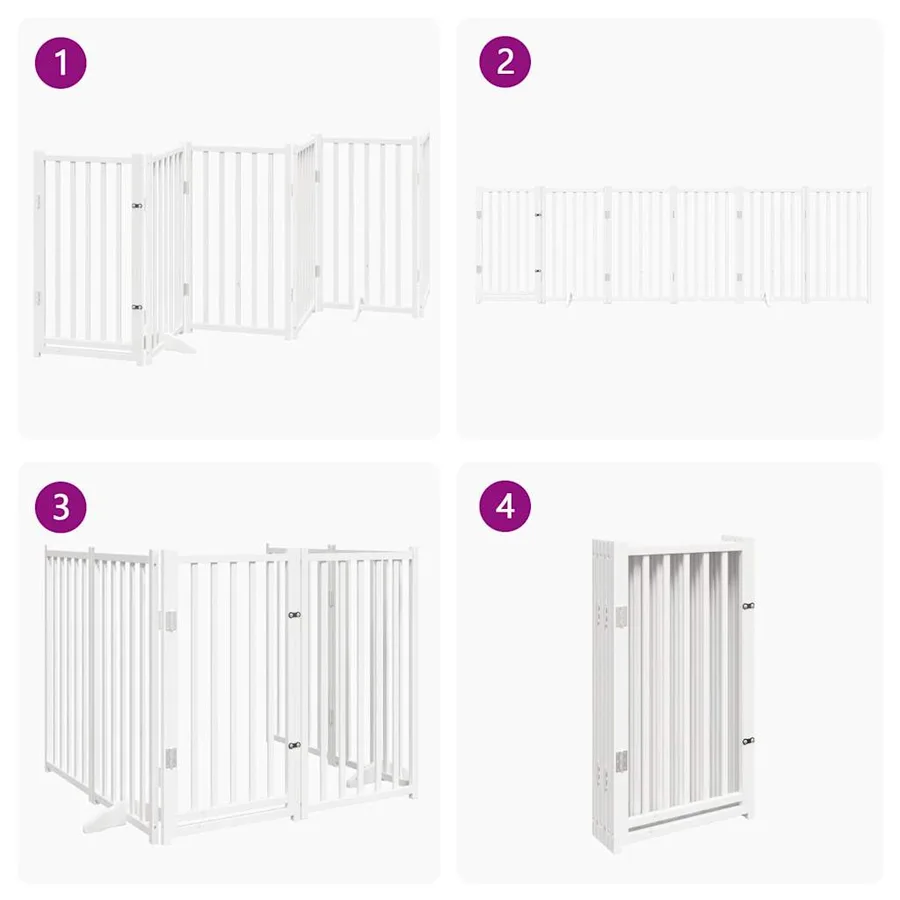 Barrière pour chiens avec porte 6 panneaux bois de sapin massif - 7