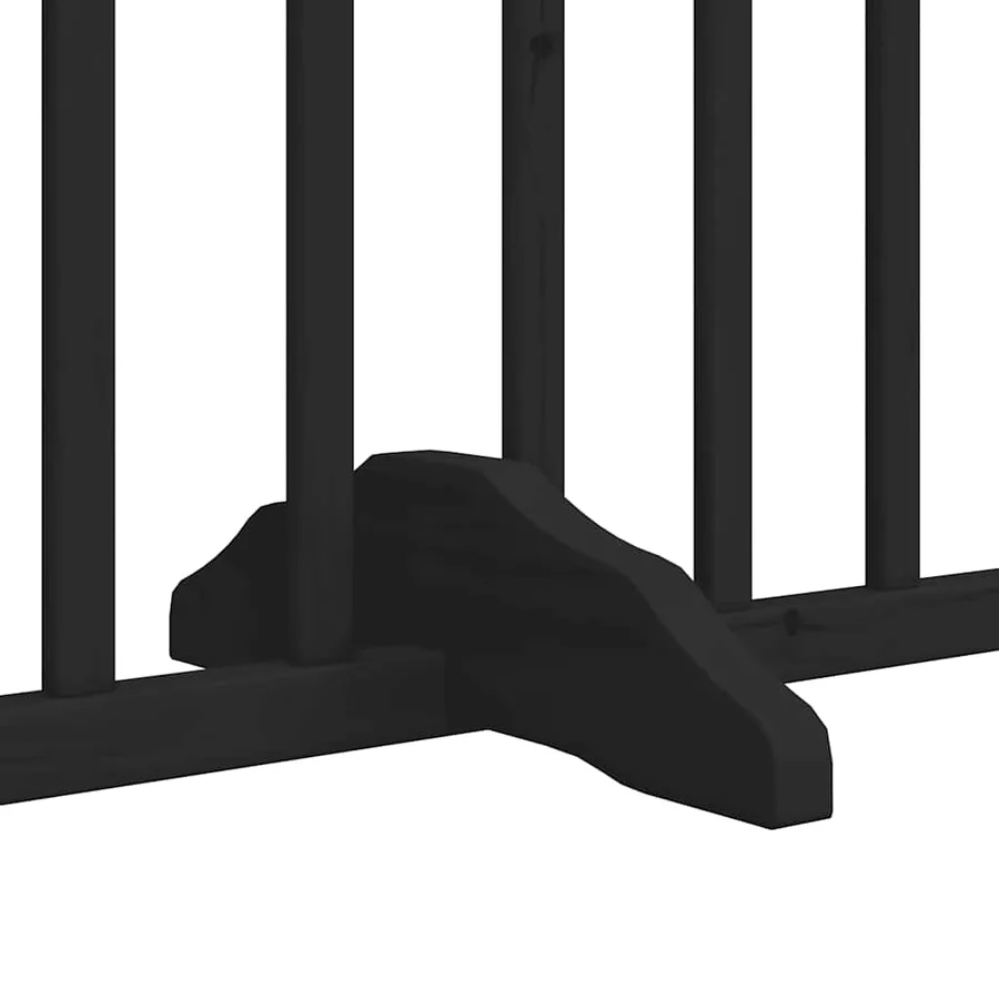 Barrière pour chien porte pliable 8 panneaux noir bois peuplier - 8