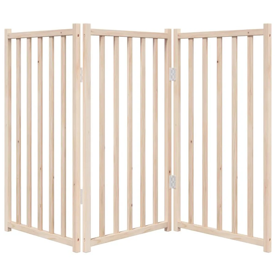 Barrière pour chien pliable à 3 panneaux 150 cm Bois massif Sapin - 4