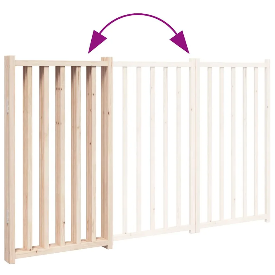 Barrière pour chien pliable à 3 panneaux 150 cm Bois massif Sapin - 7
