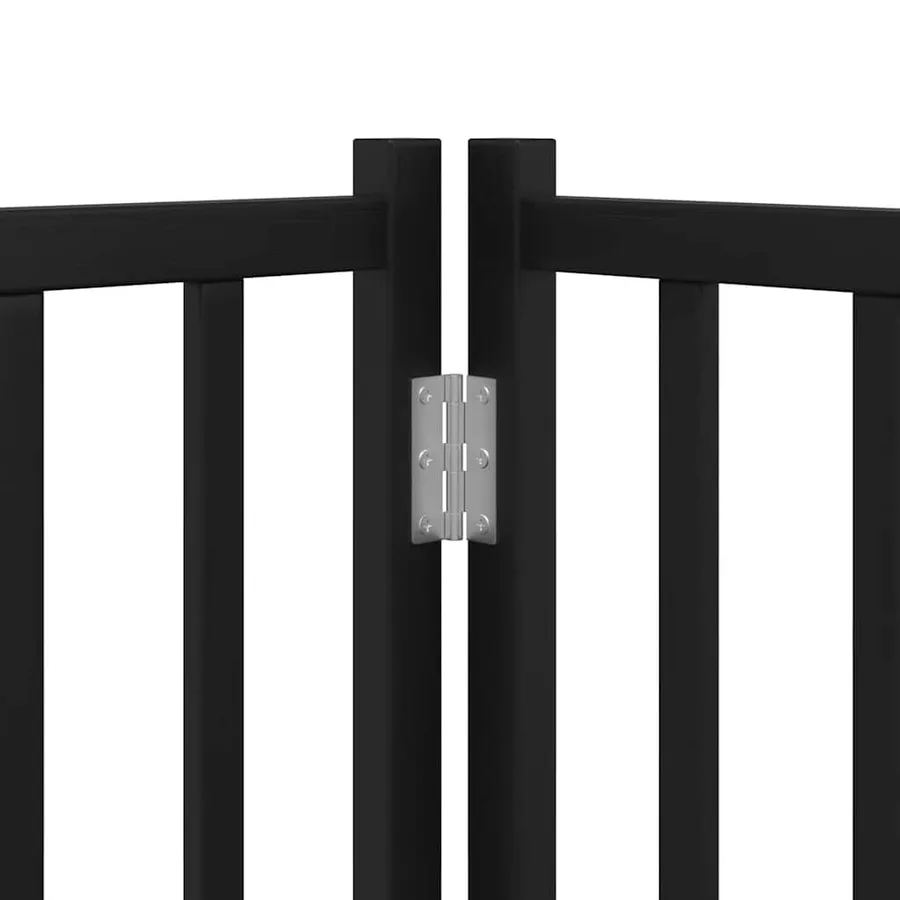 Barrière pour chien porte pliable 6 panneaux noir bois peuplier - 10