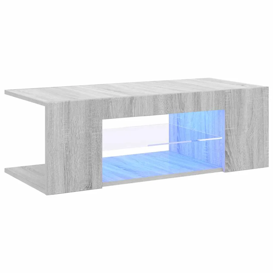 Meuble TV avec lumières LED Sonoma gris 90x39x30 cm - 5