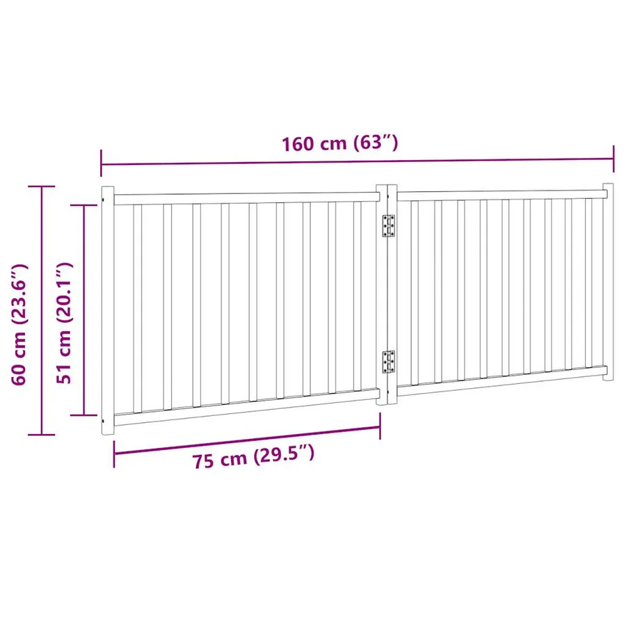 Barrière pour chien pliable 2 panneaux 160 cm bois sapin massif - 9
