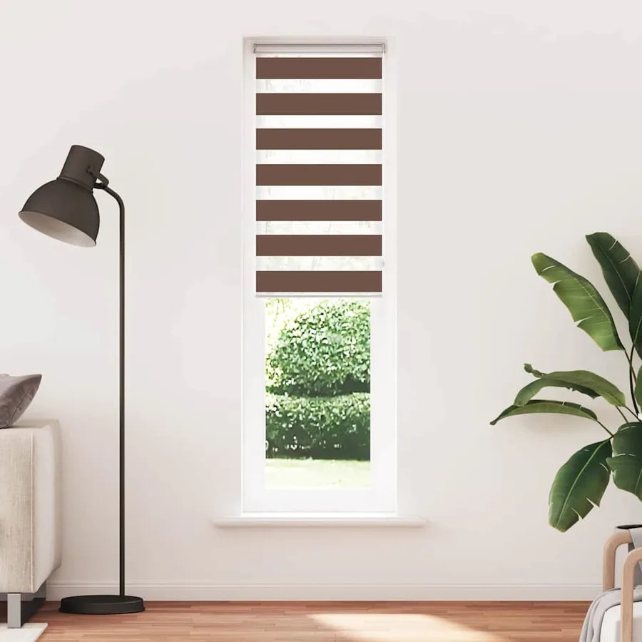Store zèbre marron 60x230 cm largeur du tissu 55,9 cm polyester - 2
