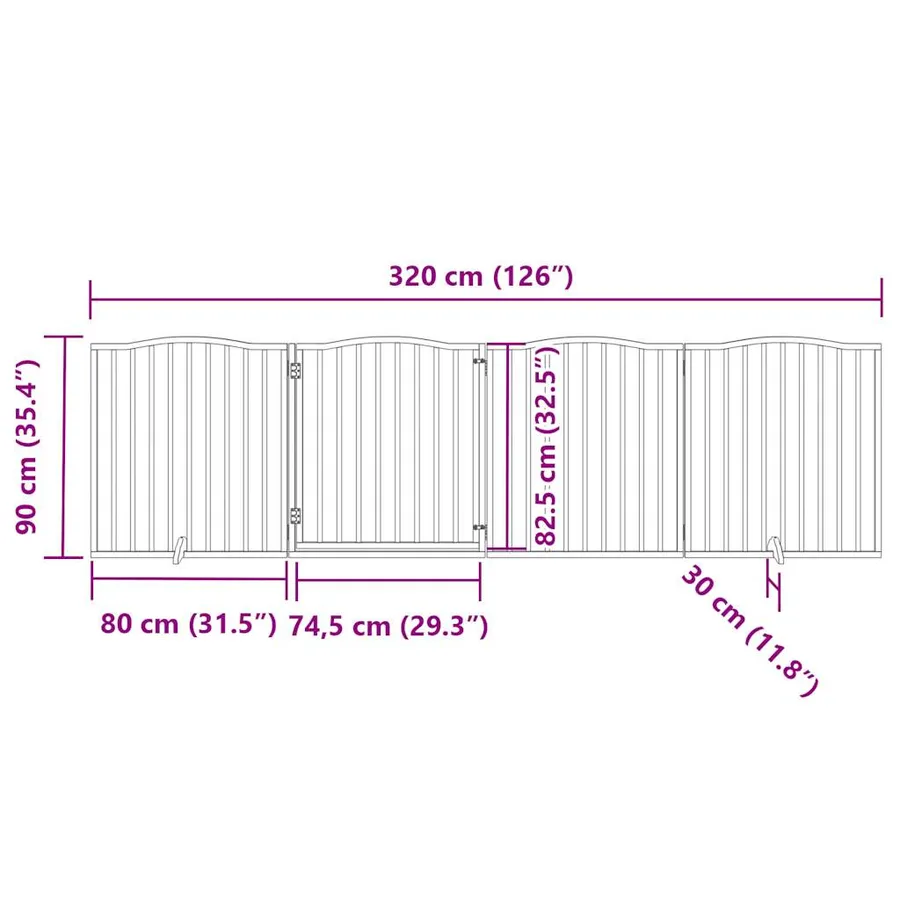 Barrière pour chiens avec porte 4 panneaux bois de peuplier - 11
