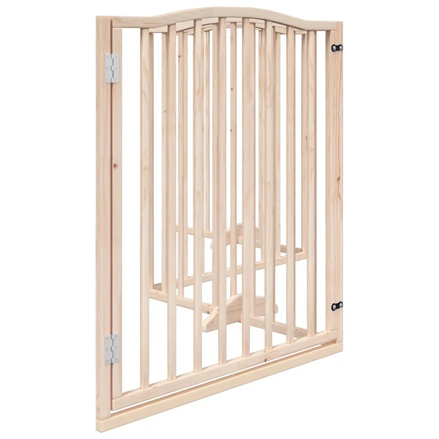 Barrière pour chiens avec porte 4 panneaux bois de peuplier - 5