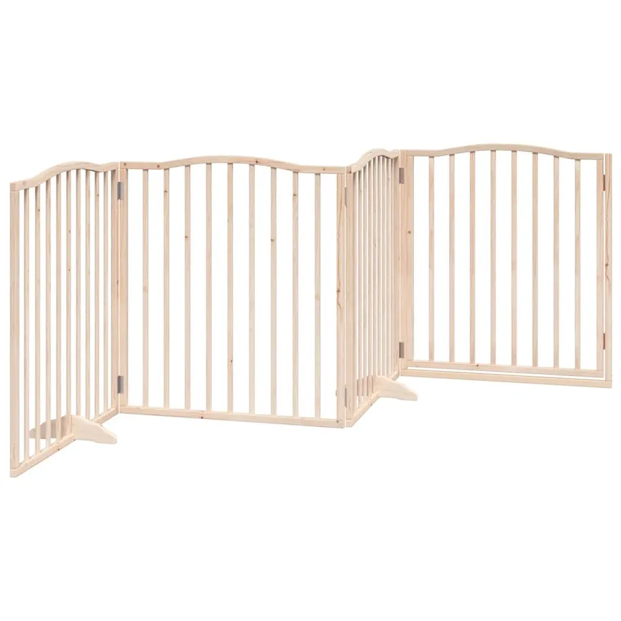 Barrière pour chiens avec porte 4 panneaux bois de peuplier - 6