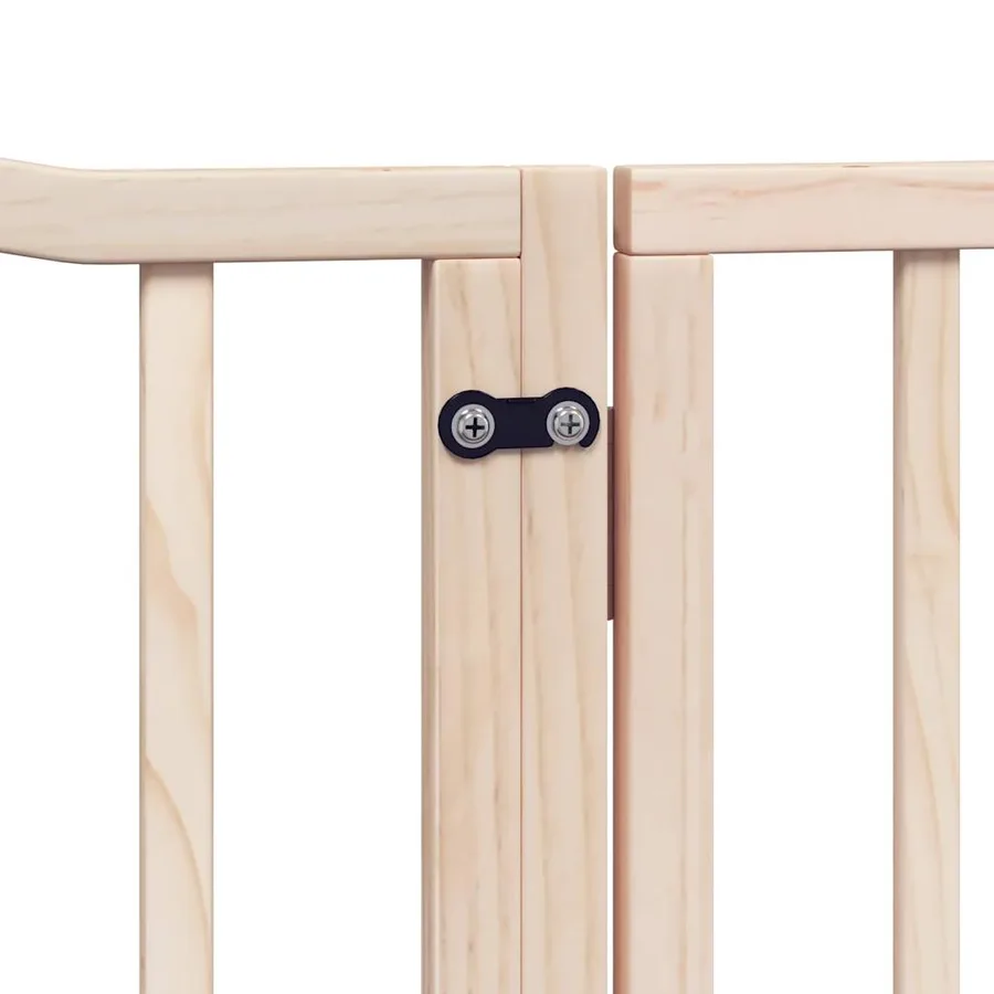 Barrière pour chiens avec porte 4 panneaux bois de peuplier - 8