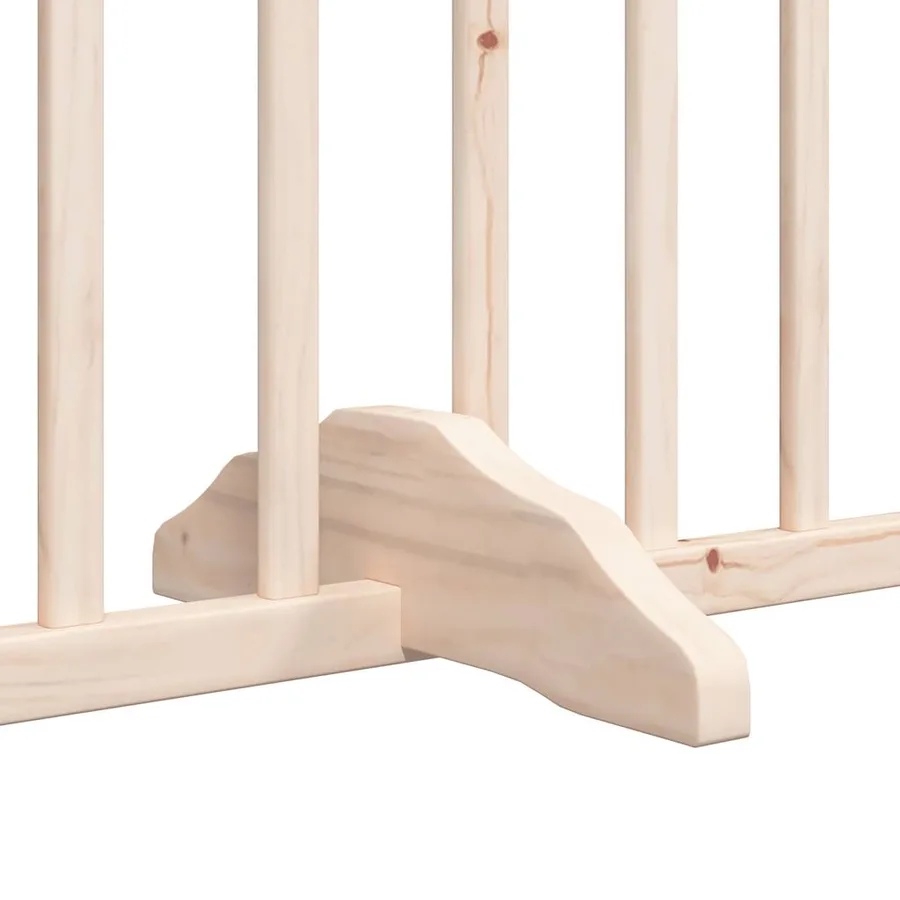 Barrière pour chiens avec porte 4 panneaux bois de peuplier - 9