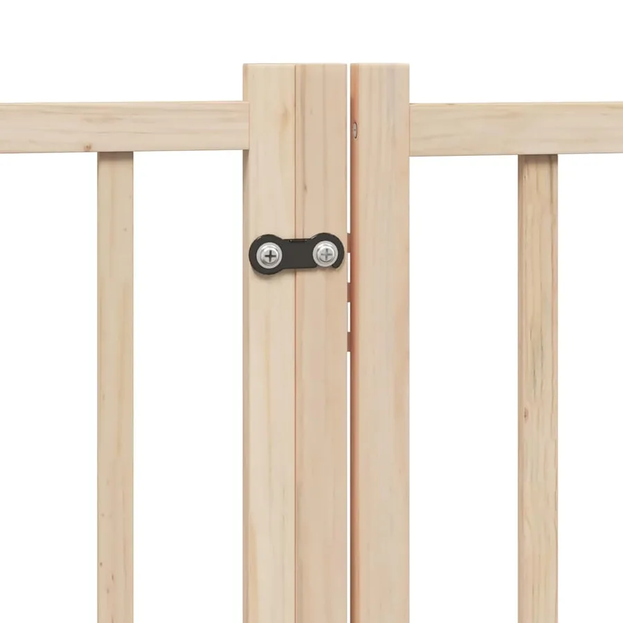 Barrière pour chien avec porte pliable 6 panneaux bois peuplier - 8