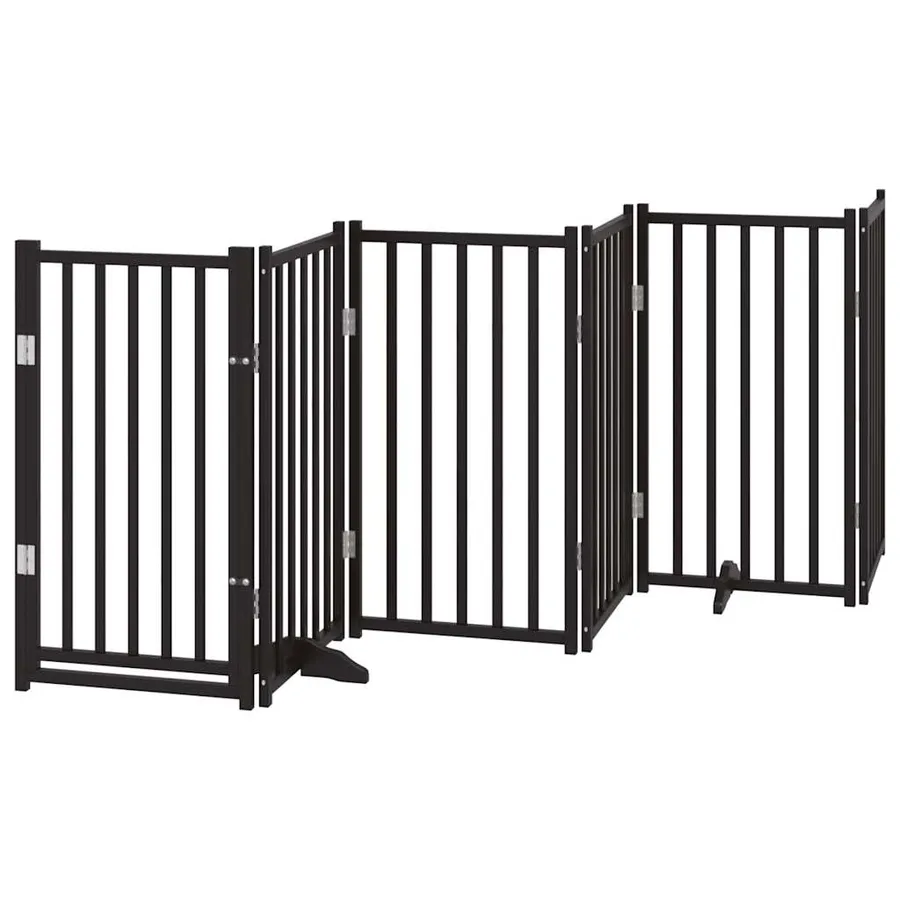 Barrière pour chiens avec porte 6 panneaux bois de sapin massif - 2