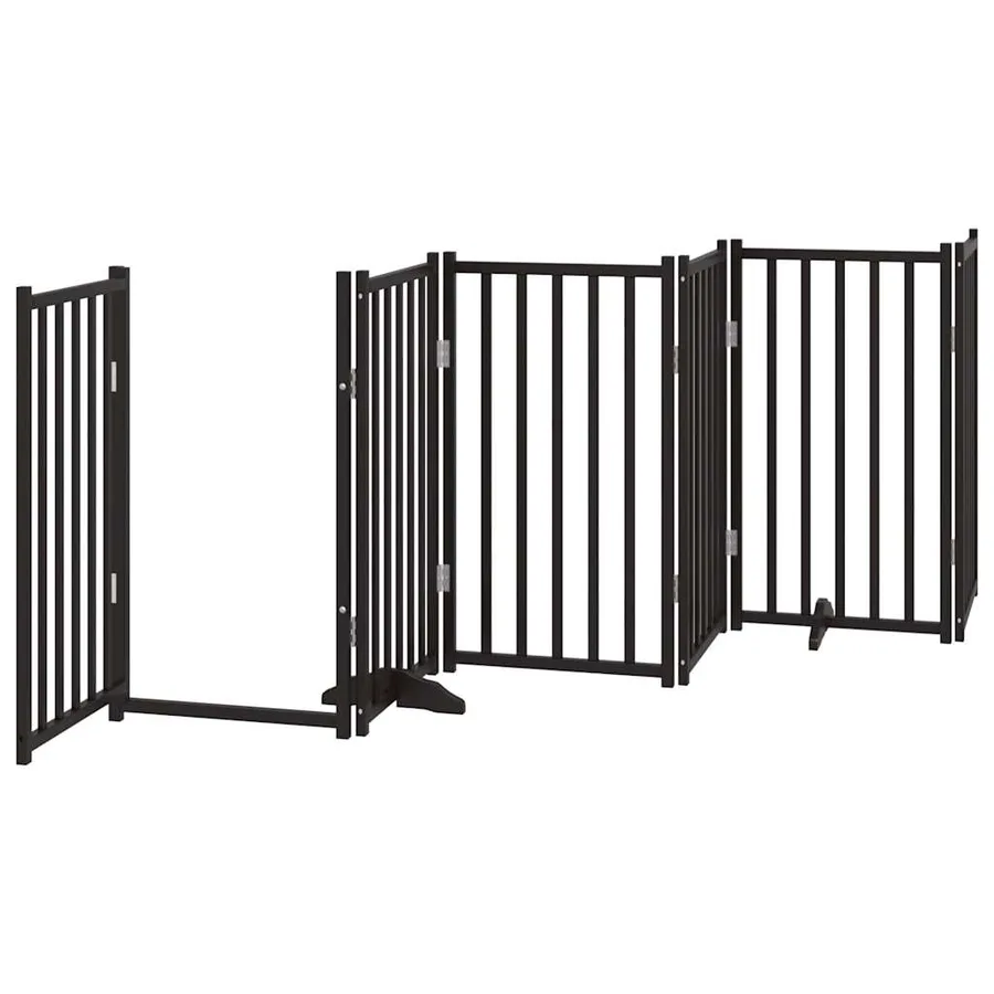 Barrière pour chiens avec porte 6 panneaux bois de sapin massif - 4