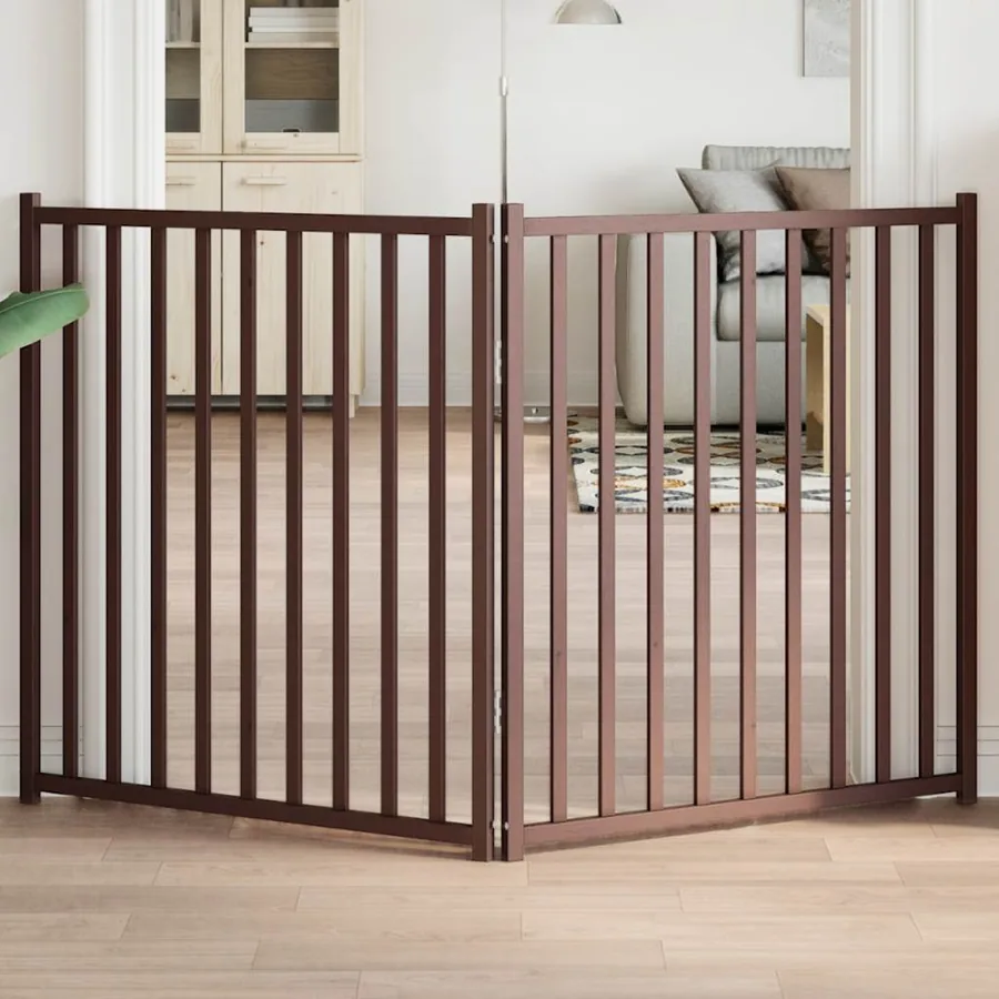 Barrière pour chien pliable 2 panneaux 160 cm bois sapin massif