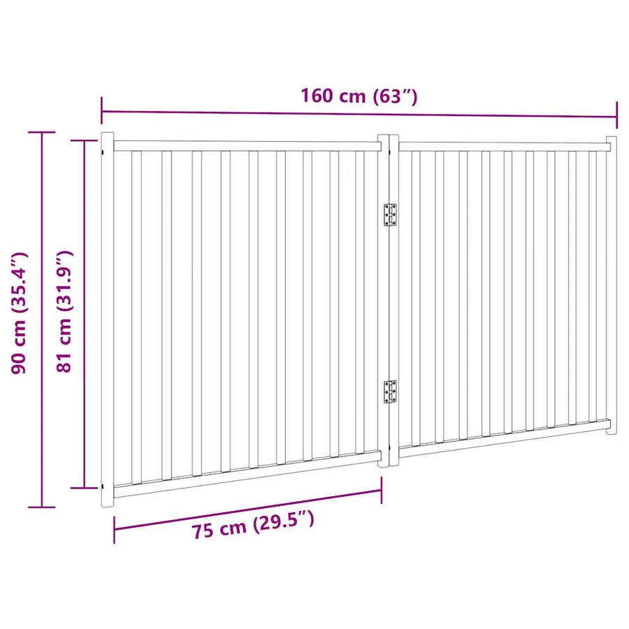 Barrière pour chien pliable 2 panneaux 160 cm bois sapin massif - 9