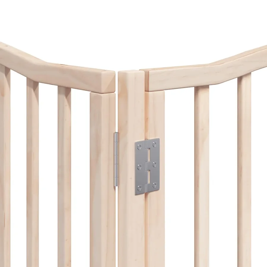 Barrière pour chien porte pliable 10 panneaux bois de peuplier - 11