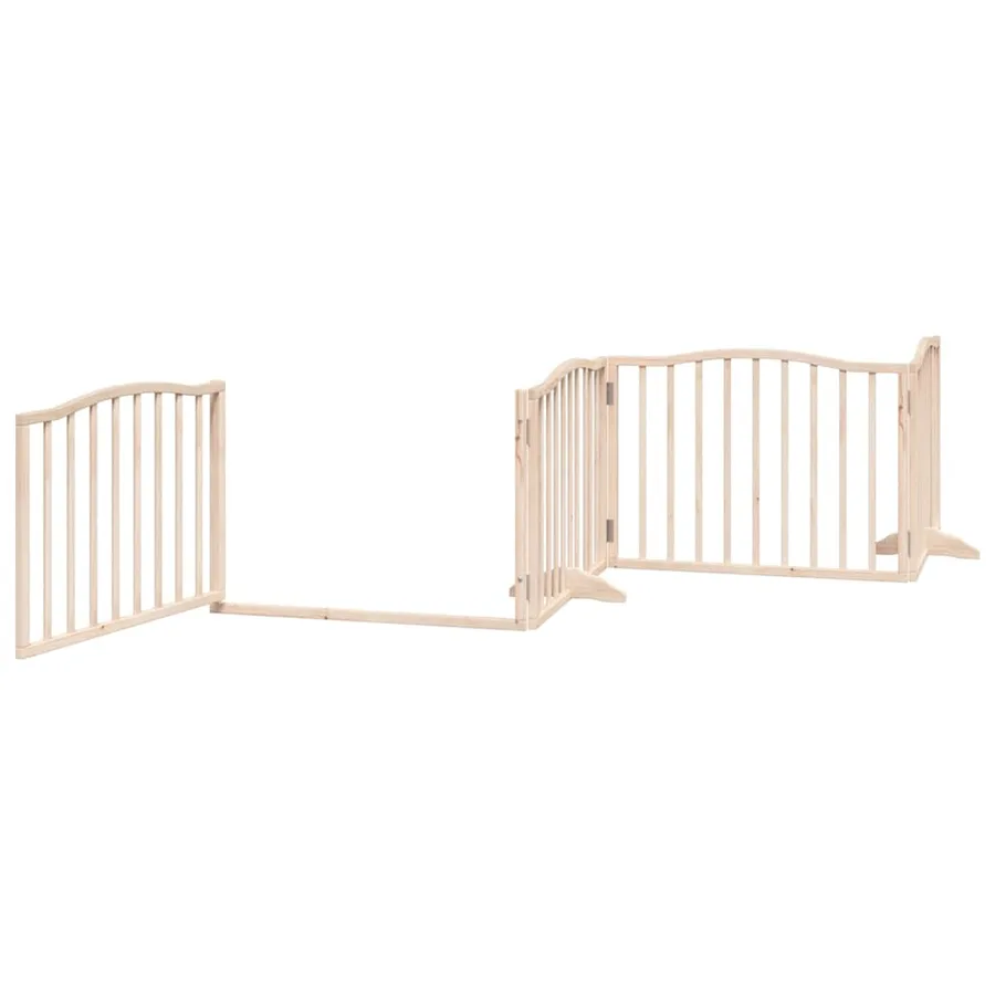 Barrière pour chien porte pliable 10 panneaux bois de peuplier - 5