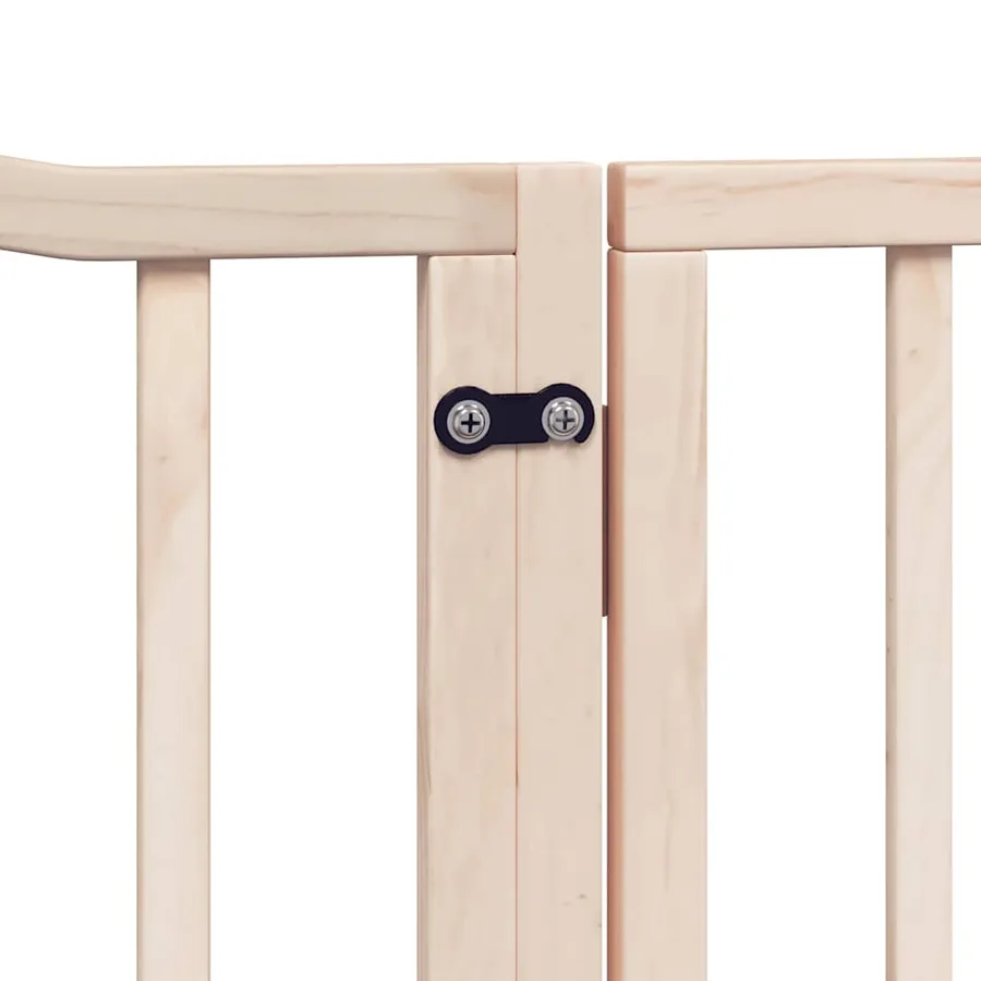 Barrière pour chien porte pliable 10 panneaux bois de peuplier - 8