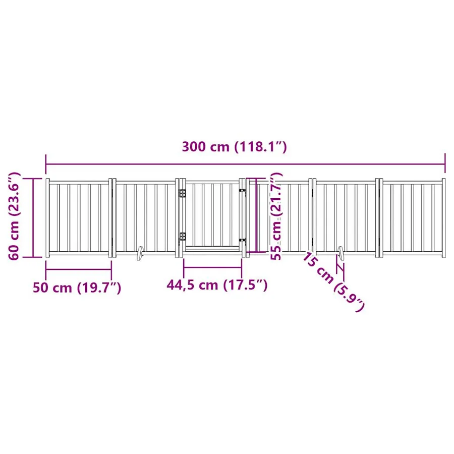 Barrière pour chiens avec porte 6 panneaux bois de sapin massif - 11