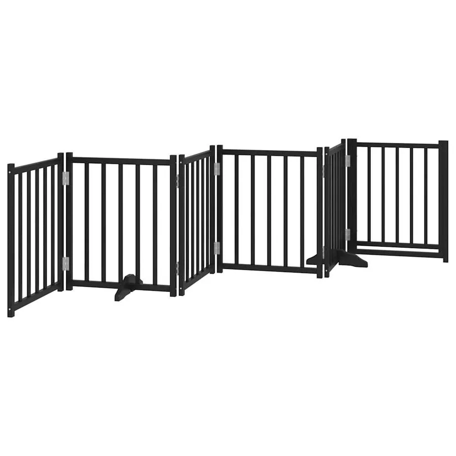 Barrière pour chiens avec porte 6 panneaux bois de sapin massif - 6