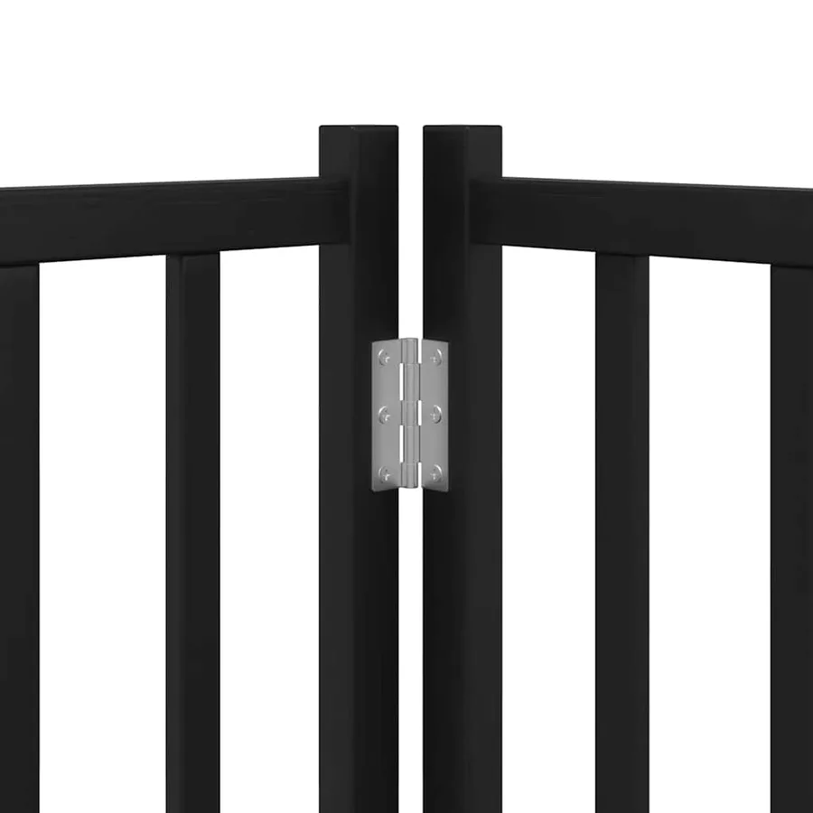Barrière pour chien porte pliable 15panneaux noir bois peuplier - 9