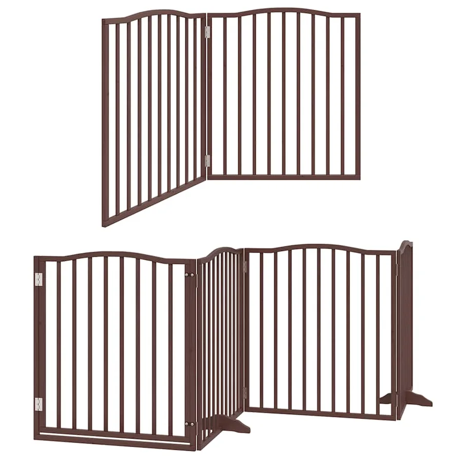 Barrière pour chien porte pliable 10 panneaux bois de peuplier - 3