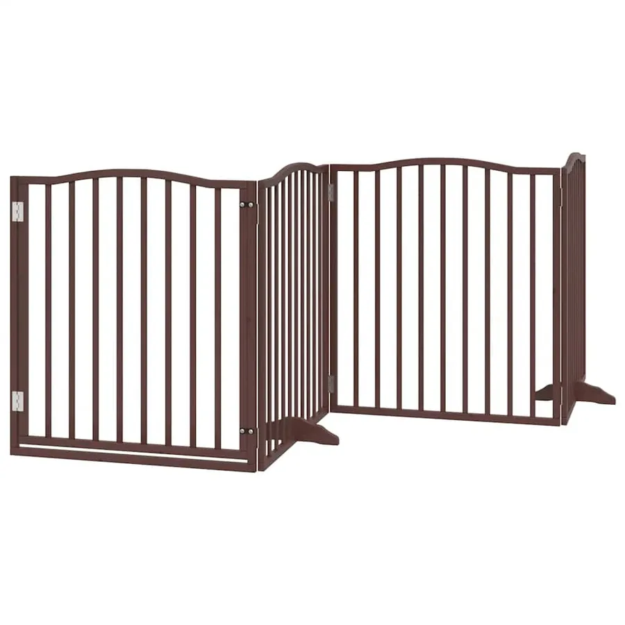 Barrière pour chien porte pliable 10 panneaux bois de peuplier - 4