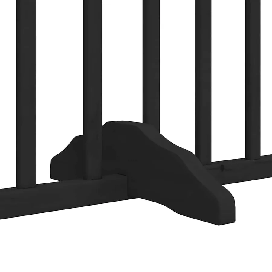 Barrière pour chien porte pliable 8 panneaux noir bois peuplier - 7
