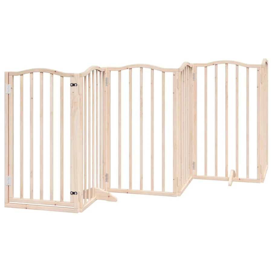 Barrière pour chien avec porte pliable 6 panneaux 300 cm Bois de peuplier - 2