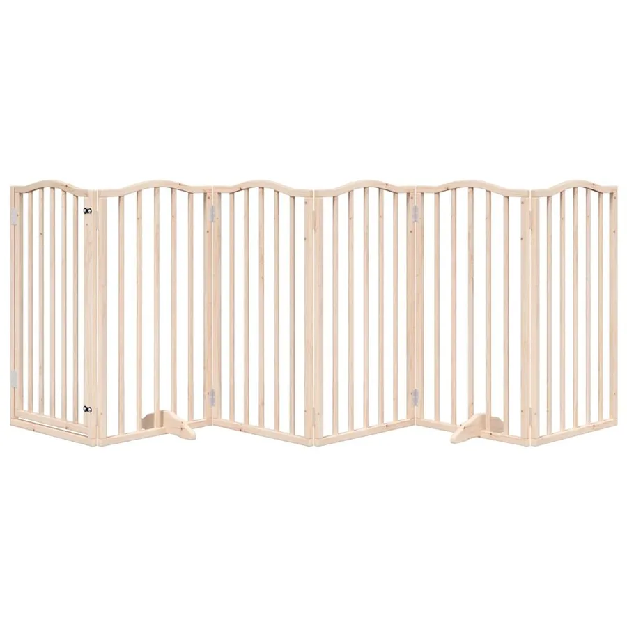 Barrière pour chien avec porte pliable 6 panneaux 300 cm Bois de peuplier - 3