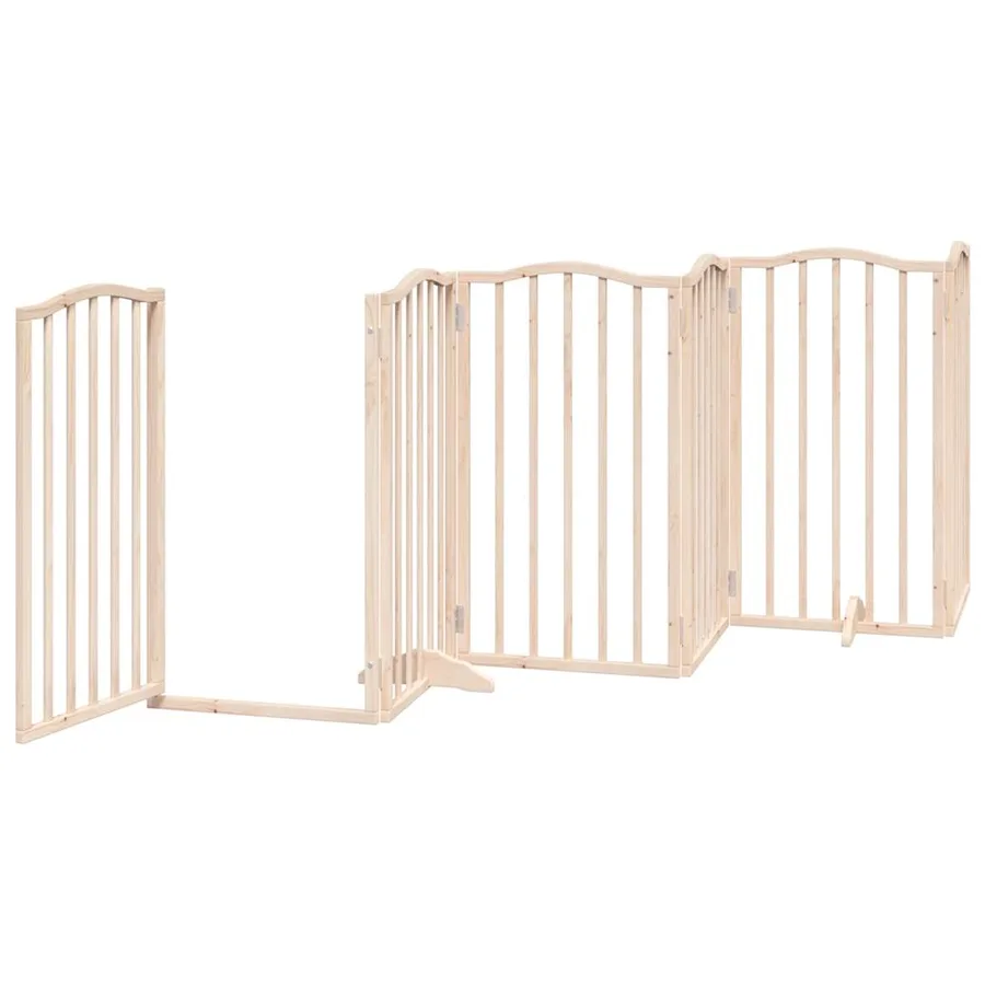 Barrière pour chien avec porte pliable 6 panneaux 300 cm Bois de peuplier - 4