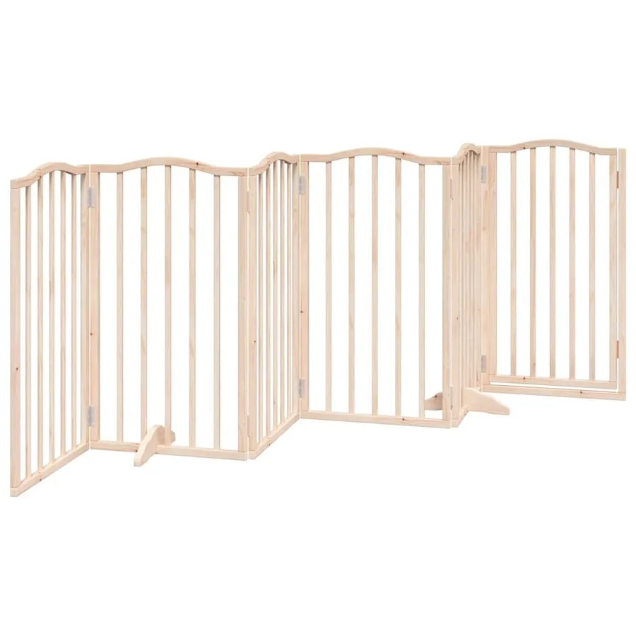 Barrière pour chien avec porte pliable 6 panneaux 300 cm Bois de peuplier - 6