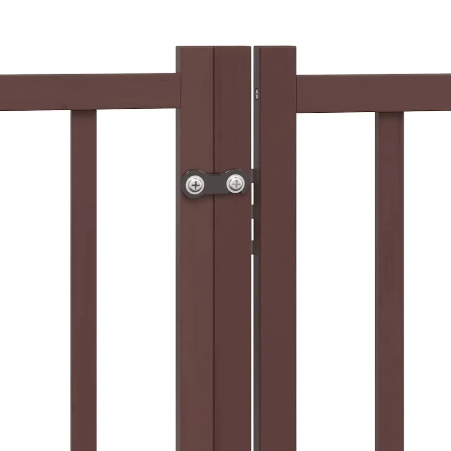 Barrière pour chien avec porte pliable 6 panneaux bois peuplier - 8