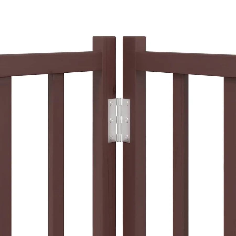 Barrière pour chien avec porte pliable 6 panneaux bois peuplier - 9