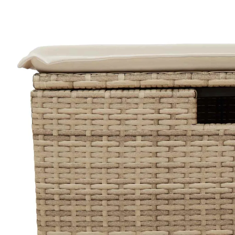 Salon de jardin avec coussins 6 pcs beige résine tressée - 11