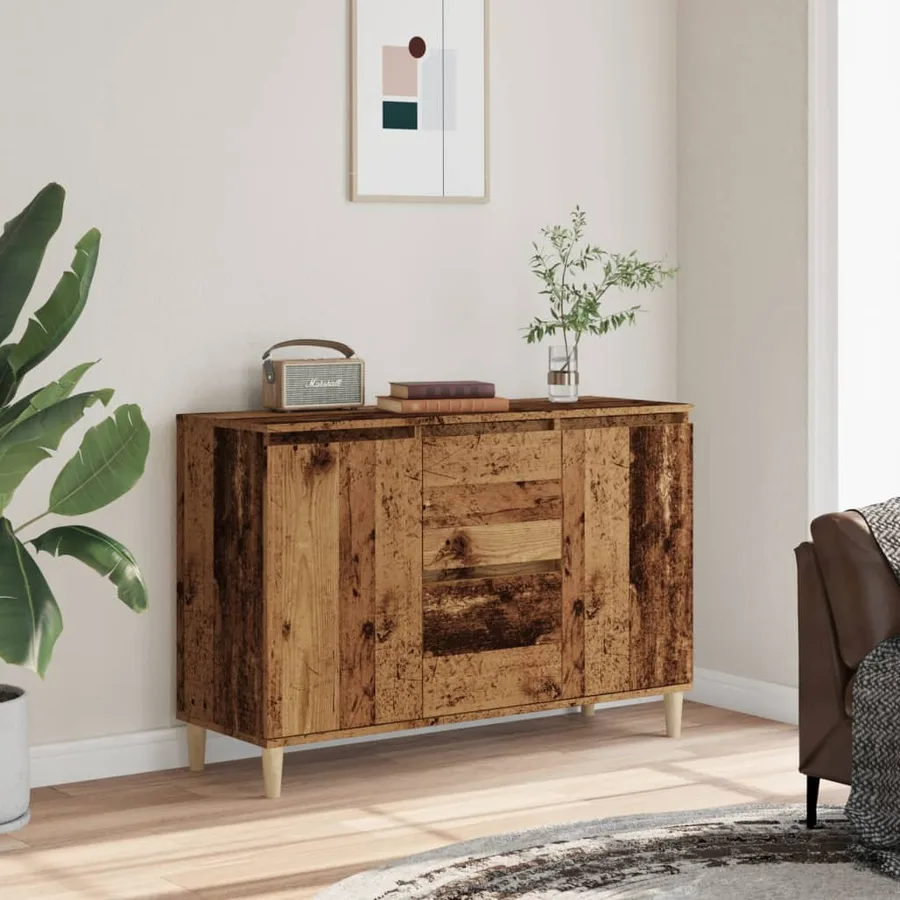 Buffet vieux bois 102x35x70 cm bois d'ingénierie - 3