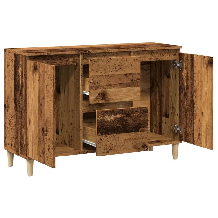 Buffet vieux bois 102x35x70 cm bois d'ingénierie - 5