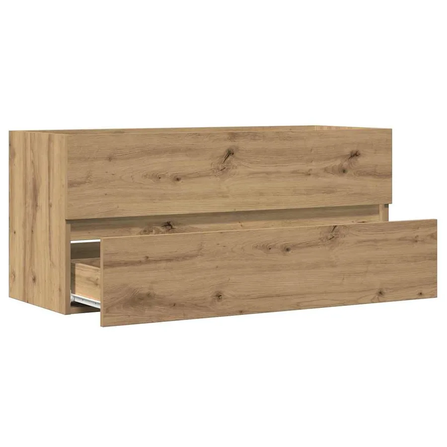 Armoire lavabo chêne artisanal 100x38,5x45 cm bois d'ingénierie - 7