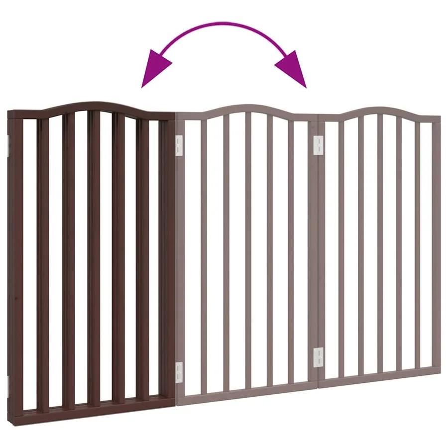Barrière pour chien pliable 3 panneaux 150 cm bois de peuplier - 7
